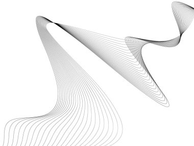 Tasarım için soyut dalga elemanı. Dijital frekans dengeleyici. Tarzlanmış çizgi sanat arka planı. Vektör çizimi. Karıştırma aracı kullanılarak oluşturulan çizgilerle dalga. Dalgalı kıvrımlı çizgi, düz çizgi