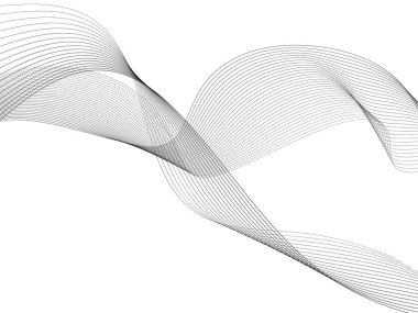 Tasarım için soyut dalga elemanı. Dijital frekans dengeleyici. Tarzlanmış çizgi sanat arka planı. Vektör çizimi. Karıştırma aracı kullanılarak oluşturulan çizgilerle dalga. Dalgalı kıvrımlı çizgi, düz çizgi