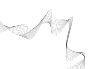 Tasarım için soyut dalga elemanı. Dijital frekans dengeleyici. Tarzlanmış çizgi sanat arka planı. Vektör çizimi. Karıştırma aracı kullanılarak oluşturulan çizgilerle dalga. Dalgalı kıvrımlı çizgi, düz çizgi