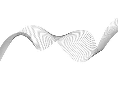 Tasarım için soyut dalga elemanı. Dijital frekans dengeleyici. Tarzlanmış çizgi sanat arka planı. Vektör çizimi. Karıştırma aracı kullanılarak oluşturulan çizgilerle dalga. Dalgalı kıvrımlı çizgi, düz çizgi