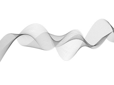 Tasarım için soyut dalga elemanı. Dijital frekans dengeleyici. Tarzlanmış çizgi sanat arka planı. Vektör çizimi. Karıştırma aracı kullanılarak oluşturulan çizgilerle dalga. Dalgalı kıvrımlı çizgi, düz çizgi