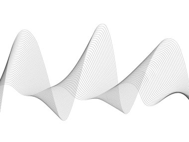 Tasarım için soyut dalga elemanı. Dijital frekans dengeleyici. Tarzlanmış çizgi sanat arka planı. Vektör çizimi. Karıştırma aracı kullanılarak oluşturulan çizgilerle dalga. Dalgalı kıvrımlı çizgi, düz çizgi