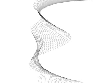 Tasarım için soyut dalga elemanı. Dijital frekans dengeleyici. Tarzlanmış çizgi sanat arka planı. Vektör çizimi. Karıştırma aracı kullanılarak oluşturulan çizgilerle dalga. Dalgalı kıvrımlı çizgi, düz çizgi