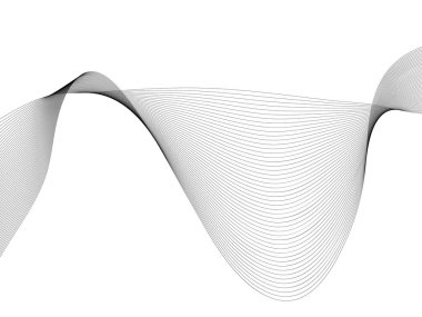 Tasarım için soyut dalga elemanı. Dijital frekans dengeleyici. Tarzlanmış çizgi sanat arka planı. Vektör çizimi. Karıştırma aracı kullanılarak oluşturulan çizgilerle dalga. Dalgalı kıvrımlı çizgi, düz çizgi