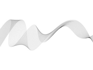 Tasarım için soyut dalga elemanı. Dijital frekans dengeleyici. Tarzlanmış çizgi sanat arka planı. Vektör çizimi. Karıştırma aracı kullanılarak oluşturulan çizgilerle dalga. Dalgalı kıvrımlı çizgi, düz çizgi