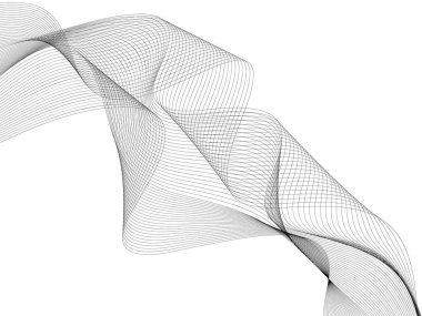 Tasarım için soyut dalga elemanı. Dijital frekans dengeleyici. Tarzlanmış çizgi sanat arka planı. Vektör çizimi. Karıştırma aracı kullanılarak oluşturulan çizgilerle dalga. Dalgalı kıvrımlı çizgi, düz çizgi