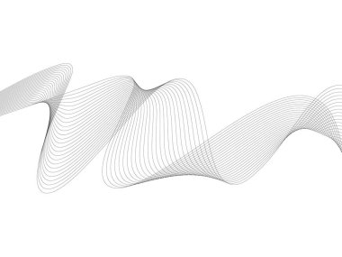 Tasarım için soyut dalga elemanı. Dijital frekans dengeleyici. Tarzlanmış çizgi sanat arka planı. Vektör çizimi. Karıştırma aracı kullanılarak oluşturulan çizgilerle dalga. Dalgalı kıvrımlı çizgi, düz çizgi