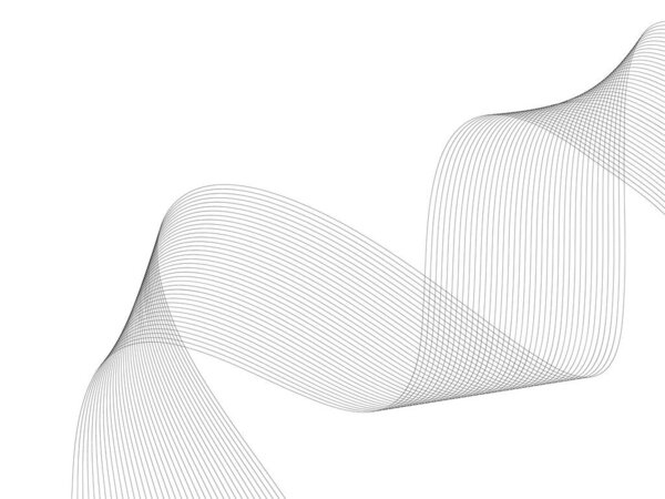 Abstract wave element for design. Digital frequency track equalizer. Stylized line art background. Vector illustration. Wave with lines created using blend tool. Curved wavy line, smooth stripe