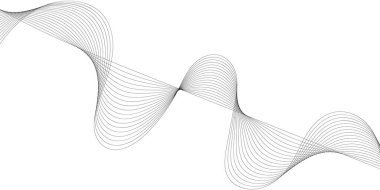 Tasarım için soyut dalga elemanı. Dijital frekans dengeleyici. Tarzlanmış çizgi sanat arka planı. Vektör çizimi. Karıştırma aracı kullanılarak oluşturulan çizgilerle dalga. Dalgalı kıvrımlı çizgi, düz çizgi