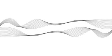 Tasarım için soyut dalga elemanı. Dijital frekans dengeleyici. Tarzlanmış çizgi sanat arka planı. Vektör çizimi. Karıştırma aracı kullanılarak oluşturulan çizgilerle dalga. Dalgalı kıvrımlı çizgi, düz çizgi