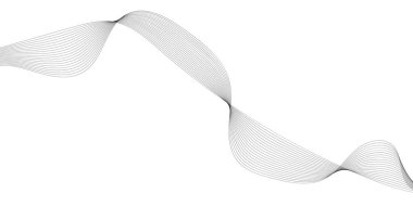 Tasarım için soyut dalga elemanı. Dijital frekans dengeleyici. Tarzlanmış çizgi sanat arka planı. Vektör çizimi. Karıştırma aracı kullanılarak oluşturulan çizgilerle dalga. Dalgalı kıvrımlı çizgi, düz çizgi