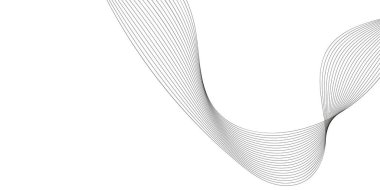 Tasarım için soyut dalga elemanı. Dijital frekans dengeleyici. Tarzlanmış çizgi sanat arka planı. Vektör çizimi. Karıştırma aracı kullanılarak oluşturulan çizgilerle dalga. Dalgalı kıvrımlı çizgi, düz çizgi