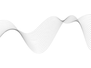 Tasarım için soyut dalga elemanı. Dijital frekans dengeleyici. Tarzlanmış çizgi sanat arka planı. Vektör çizimi. Karıştırma aracı kullanılarak oluşturulan çizgilerle dalga. Dalgalı kıvrımlı çizgi, düz çizgi