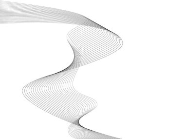 Tasarım için soyut dalga elemanı. Dijital frekans dengeleyici. Tarzlanmış çizgi sanat arka planı. Vektör çizimi. Karıştırma aracı kullanılarak oluşturulan çizgilerle dalga. Dalgalı kıvrımlı çizgi, düz çizgi