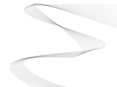 Tasarım için soyut dalga elemanı. Dijital frekans dengeleyici. Tarzlanmış çizgi sanat arka planı. Vektör çizimi. Karıştırma aracı kullanılarak oluşturulan çizgilerle dalga. Dalgalı kıvrımlı çizgi, düz çizgi