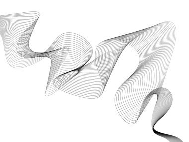 Tasarım için soyut dalga elemanı. Dijital frekans dengeleyici. Tarzlanmış çizgi sanat arka planı. Vektör çizimi. Karıştırma aracı kullanılarak oluşturulan çizgilerle dalga. Dalgalı kıvrımlı çizgi, düz çizgi