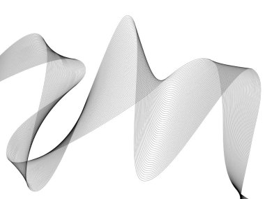 Tasarım için soyut dalga elemanı. Dijital frekans dengeleyici. Tarzlanmış çizgi sanat arka planı. Vektör çizimi. Karıştırma aracı kullanılarak oluşturulan çizgilerle dalga. Dalgalı kıvrımlı çizgi, düz çizgi