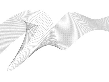 Tasarım için soyut dalga elemanı. Dijital frekans dengeleyici. Tarzlanmış çizgi sanat arka planı. Vektör çizimi. Karıştırma aracı kullanılarak oluşturulan çizgilerle dalga. Dalgalı kıvrımlı çizgi, düz çizgi