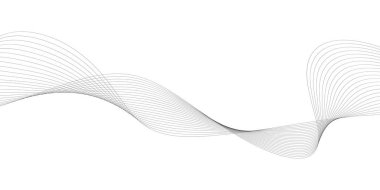 Tasarım için soyut dalga elemanı. Dijital frekans dengeleyici. Tarzlanmış çizgi sanat arka planı. Vektör çizimi. Karıştırma aracı kullanılarak oluşturulan çizgilerle dalga. Dalgalı kıvrımlı çizgi, düz çizgi