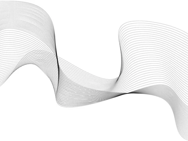 設計のための抽象波要素 デジタル周波数トラックイコライザ 様式化された線画の背景 ベクトルイラスト ブレンドツールを使用して作成された線で波 曲線状の波線 滑らかなストライプ — ストックベクタ