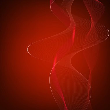 Vektör çizimi. Parlak dalga çizgilerinin soyut arkaplanı.