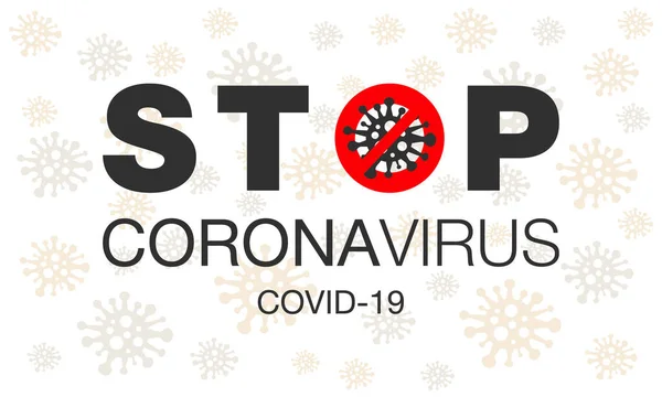 Koronavirus Přestaň Covid Žádná Infekce Nebezpečné Koronavirové Buňky Bakterie Pozor — Stockový vektor