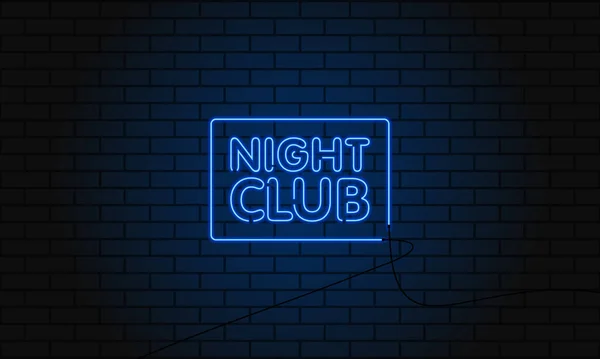 Retro Club Inskription Night Club Vintage Elektrisk Skylt Med Ljusa — Stock vektor