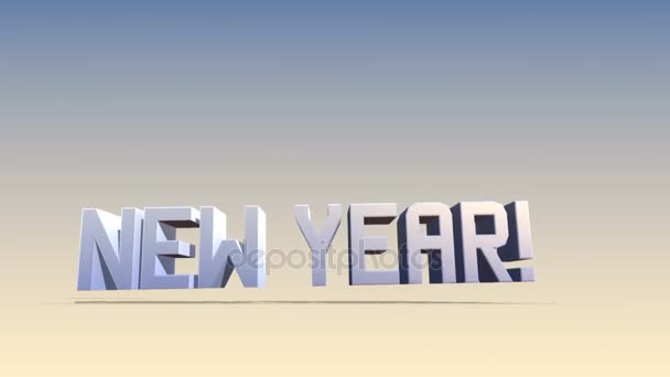 Щасливий Новорічний Текстовий Банер Новим Роком Інтро Анімація — стокове відео