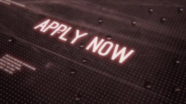 Apply now advertising text banner intro outro. Apply now title reveal animation.