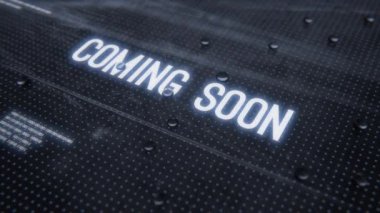 Coming soon text banner intro outro. Coming soon animation title reveal.
