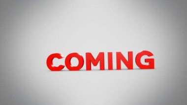 Coming soon text banner intro outro. Coming soon animation title reveal.
