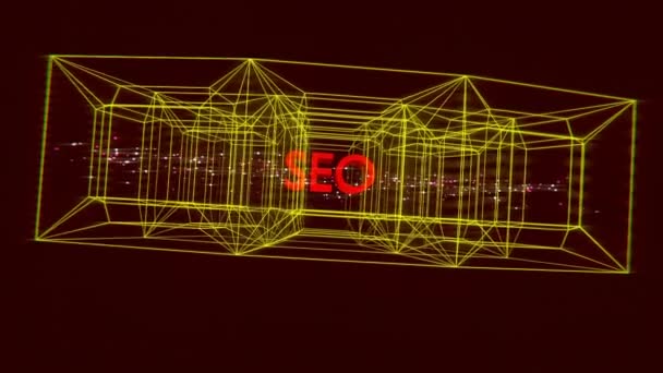 Seo Search Engine Optimization Título Revelar Animação — Vídeo de Stock