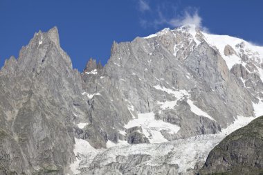 İtalyan yan Mont Blanc kış manzarası. Mont Blanc en yüksek tepe Avrupa Batı Alpler olduğunu.