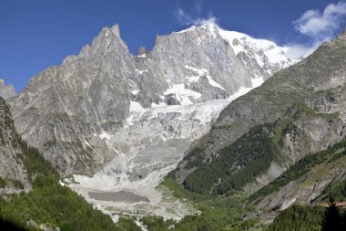 İtalyan yan Mont Blanc kış manzarası. Mont Blanc en yüksek tepe Avrupa Batı Alpler olduğunu.