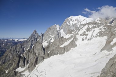 İtalyan yan Mont Blanc kış manzarası. Mont Blanc en yüksek tepe Avrupa Batı Alpler olduğunu.