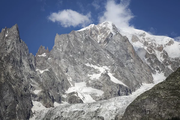 Italian side Mont Blanc summer landscape. Mont Blanc is the highest peak of european Western Alps. — Stock Photo, Image
