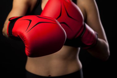 kadın atlet ile boks arka plan