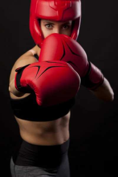 女性アスリート トレーニング ボクシング — ストック写真