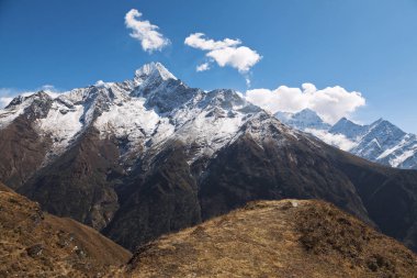 Everest 'e kadar, Khumbu Vadisi, Sagarmatha Ulusal Parkı, Nepal Himalayaları.