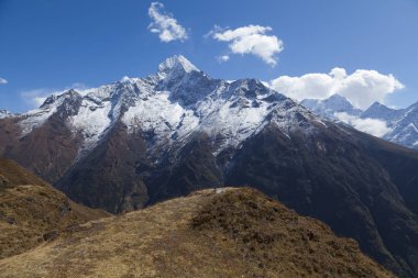 Everest 'e kadar, Khumbu Vadisi, Sagarmatha Ulusal Parkı, Nepal Himalayaları.