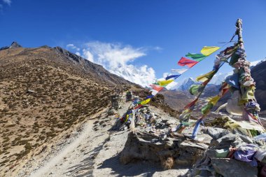 Başlangıçta bez pankartlar üzerine yazılmış olan Nepal Sutras, dünyanın diğer bölgelerine dua bayrağı olarak gönderildi..