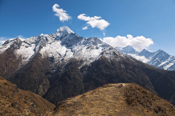 Way to Everest base camp, Khumbu valley, Sagarmatha national park, Nepalese himalayas