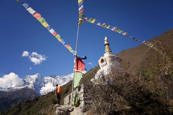 Nepal Sutras Originalmente Escrito Banderas Tela Fueron Transmitidos Otras Regiones — Foto de Stock