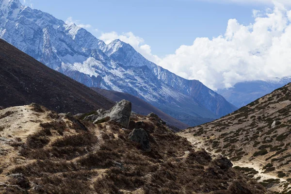 Onderweg Naar Basiskamp Everest Khumbu Vallei Nationaal Park Sagarmatha Nepalese — Stockfoto