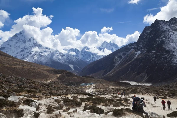 Chemin Spectaculaire Vers Camp Base Everest Vallée Khumbu Parc National — Photo