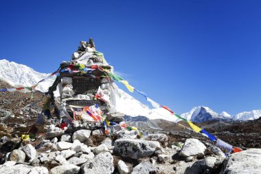 HIMALAYAS, NEPAL - CIRKA NOVEMBER, 2017: Lhotse South Face Heroes, Jerzy Kukuczka Memorial Place