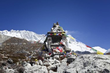 HIMALAYAS, NEPAL - CIRKA NOVEMBER, 2017: Lhotse South Face Heroes, Jerzy Kukuczka Memorial Place