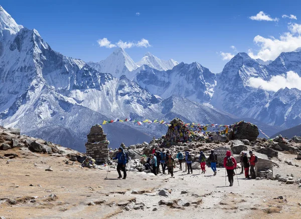 Himalayas Nepal Cirka Novembre 2017 Randonneurs Route Vers Camp Base — Photo
