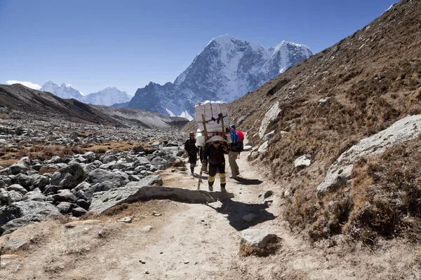 Himalayas Nepal Cirka November 2017 Hikers Way Everest Base Camp — Stock Photo, Image