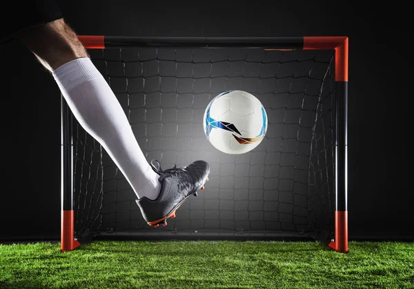 2018 Soccer World Cup Football League Championship Concept Soccer Goal — Stock Photo, Image